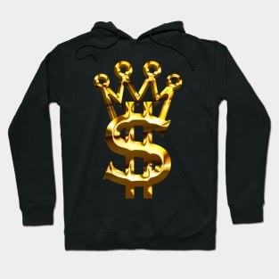 Gold dollar and king crown symbol Hoodie